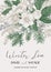 Winter wedding delicate  invitation. Vector botanical illustration