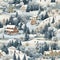 Winter Whimsy: Quaint Village Life in a Seamless Snowy Splendor