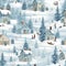 Winter Whimsy: Quaint Village Life in a Seamless Snowy Splendor