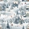 Winter Whimsy: Quaint Village Life in a Seamless Snowy Splendor