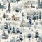 Winter Whimsy: Quaint Village Life in a Seamless Snowy Splendor