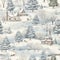 Winter Whimsy: Quaint Village Life in a Seamless Snowy Splendor