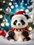 Winter Whispers: 35mm Panda Magic in Festive Attire