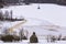 Winter white in the country side, flooded village during 1980..