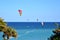 The Winter Wind Propels Kite Surfers off the Boca Raton, Florida Beach