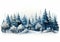 Winter Wonderland: A Breathtaking Illustration of Snowy Forest T