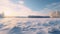 Winter Wonderland: A Dreamy Snow Covered Field In Rural Finland