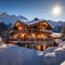 Winter Wonderland: Enchanting Chalet in Snowy Alpine Ski Resort