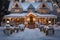 Winter Wonderland: Enchanting Snow-Covered House with Festive Lights