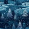 Winter wonderland enchanting snowy panorama with glistening fir branches and delicate snowfall