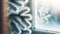 Winter Wonderland: Frost Patterns on Window, AI Generated