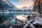 Winter Wonderland: Majestic Pine Trees and Frozen Lake in Switzerland