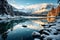 Winter Wonderland: Majestic Pine Trees and Frozen Lake in Switzerland