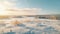 Winter Wonderland A Poetic Coastal Landscape With Snowy Fields And Sunset