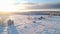 Winter Wonderland: A Serene Aerial View Of Snow-covered Farm And Village