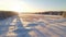 Winter Wonderland: Uhd Snow Field Landscape In Rural Finland