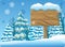 Winter Wooden Signboard