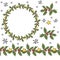 Winter xmas decoration illustration. Holly berry mistletoe. Christmas wreath. Winter xmas ornament. Vector ball.