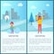 Wintertime Activities in City Vector Illustration