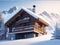 Wintertime chalet in the mountains.