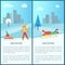 Wintertime Cityscape Poster Vector Illustration