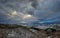 Wintertime landscape featuring snowy mountain