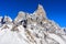 Wintertime landscape snowy mountain sky