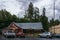 Winthrop, USA - September 15, 2018 : street view small town in north of Washington state touristic destination