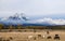 wintry autumn weather on snow capped Grand Teton national Park in Wyoming