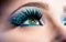 Wintry Creative Eye Makeup. False Long Blue Eyelashes