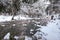 Wintry river in the alps