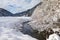 Wintry river in the alps