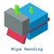 Wipe bending metalwork icon, isometric 3d style