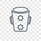 Wiping trash can concept vector linear icon isolated on transparent background, Wiping trash can concept transparency logo in out