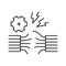 wire breakage line icon vector illustration