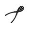 Wire cutter icon in black and white.