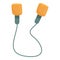 Wire earplugs icon cartoon vector. Ear noise