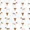 Wire fox terrier seamless pattern. Different poses, puppy