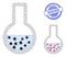 Wire Frame Mesh Flask Icons with Flu Parts and Grunge Round Solved Watermark