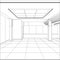 Wire-frame office room. EPS 10 vector format