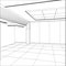 Wire-frame office room. EPS 10 vector format