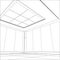 Wire-frame office room. EPS 10 vector format