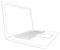 Wire-frame open laptop. Perspective view. Vector