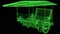 Wire-frame view of Tuk Tuk In Asia fully 3D rendered.