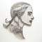 Wire Sculpture Of A Woman\\\'s Head: Intricate Engravings In Caravaggesque Style