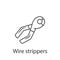 Wire strippers line icon icon. Simple element illustration. Wire strippers line icon symbol design from Construction collection se