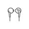 Wired earphones line icon