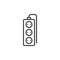 Wired electric extension cord line icon