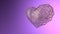 Wired golden modern Heart over violet background with copyspace for your text. Happy Valentine`s day, February 14, love