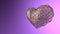 Wired golden modern Heart over violet background with copyspace for your text. Happy Valentine`s day, February 14, love